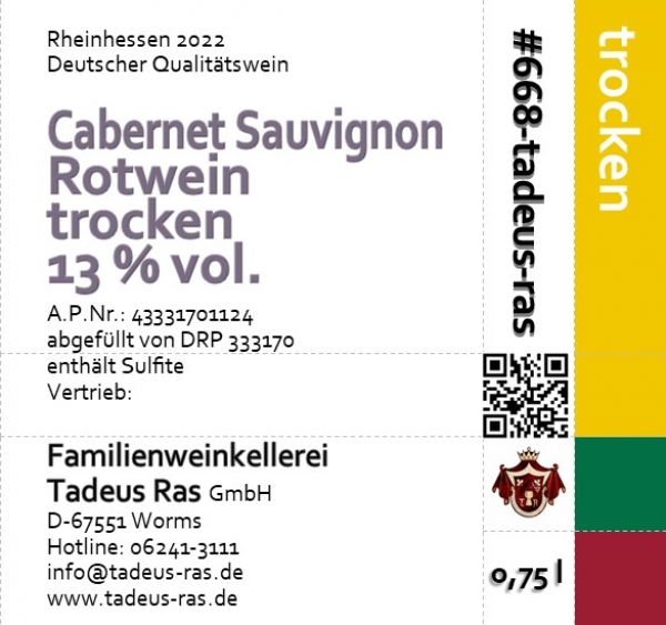 Cabernet Sauvignon trocken 2022